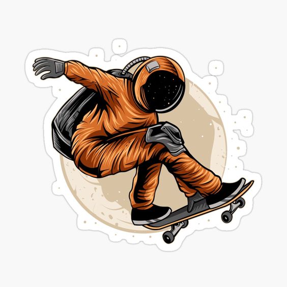 Skateboarding Astronaut